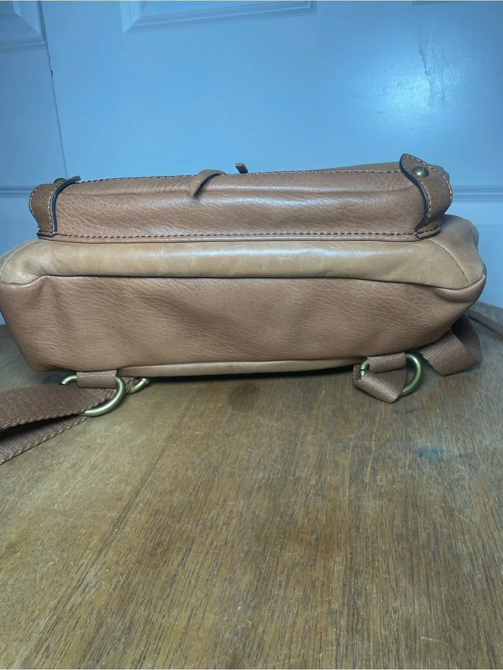 The Sak Leather Backpack Purse Brown Embossed Convertible Crossbody Boho